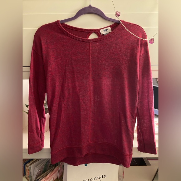 🌸3/$30🌸 Old Navy Girls’ Long Sleeve Magenta/Cream Fall Tops - Picture 5 of 7